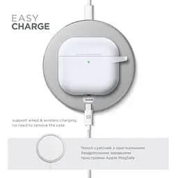Силіконовий чохол для навушників Apple AirPods 4, Hang Case, білий, ультратонкий захисний кейс товщиною 2 мм, захист від подряпин, пилу та ударів, компактний, з карабіном для кріплення, ArmorStandart (ARM81295) - мініатюра 7
