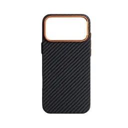 Карбоновый чехол для Apple iPhone 17 Pro Max, LikeCarbon2 SE MagCase, черный, тонкий защитный чехол-панель из поликарбоната с магнитами N52, MagSafe, противоударный, совместим с беспроводной зарядкой, приподнятые края для защиты камеры