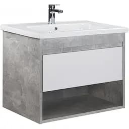 Тумба Мойдодир Oslo 70 Loft з умивальником Id-70 бетон/Білий Сірий