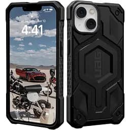Оригінальний протиударний чохол UAG Monarch MagSafe для iPhone 13 / 14 (6.1") Black Leather (114028114040) - мініатюра 10