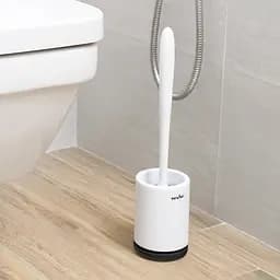 Йоржик для унітазу МВМ My Home підлоговий BP-13, білий з чорним (BP-13 WHITE/BLACK) - мініатюра 6