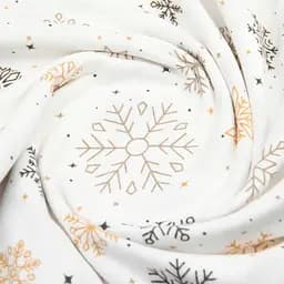 Простирадло Cosas на резинці фланель 80х160 winter cs1, бежевий (Flannel_SnowflakesBlackBeige_80x160x20) - мініатюра 4