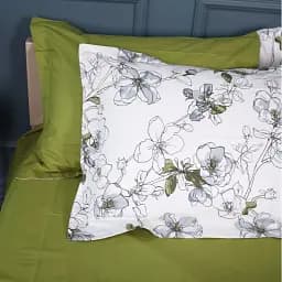 Простирадло на гумці MirSon Поплін 00-1 Olive Flowers 70х140 см зелене (2200009699443) - мініатюра 8