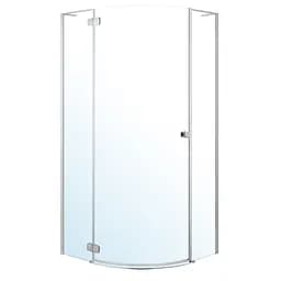 Душевая кабина угловая Volle Benita 90x90 распашная прозрачное стекло 8 мм без поддона хром 1017.114600L2 коробки, Левая, прозрачная, хром