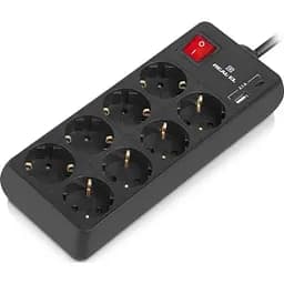 Мережевий фільтр живлення REAL-EL RS-PROTECT 805 1.8m, black (EL122300042) - мініатюра 4
