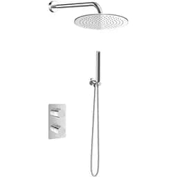 Душова система Kohlman Experience 20 chrome з термостатом + BOX прихованого монтажу KPL-QW432ER20, Хром