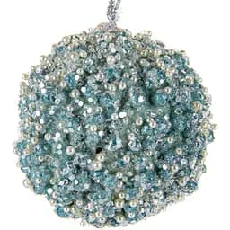 Ялинкова прикраса Lefard Куля 10 см бірюзова (66-161)