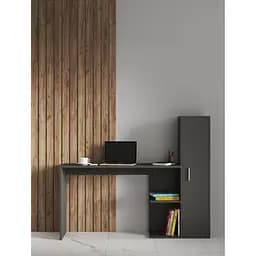 Стол компьютерный с пеналом на дверке и полочками из ДСП II S-13 Антрацит