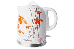 Электрочайник керамический Maestro MR-066-Red-Flowers 1.5л 1500 Вт белый