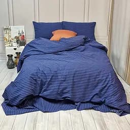 Постельное белье MERISET Синее Бязь страйп Евро 560578-3