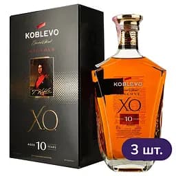 Бренди Koblevo Reserve 10 лет выдержки 40% в подарочной упаковке 1.5 л (3 шт. х 0.5 л) 
