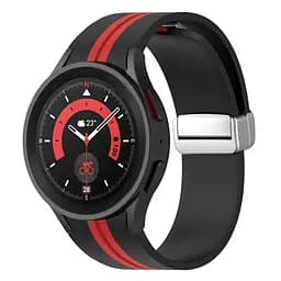 Ремінець для Samsung Galaxy Watch 5 40mm - чорно-червоний ширина кріплення 20мм силікон Watchbands Cls-line (W16-3WB99746341) - мініатюра 2