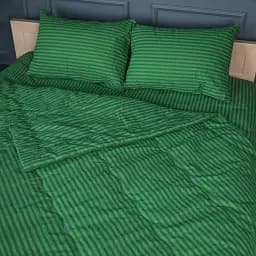 Літній постільний комплект MirSon №2930 Сolor Fun Line Stripe Emerald Bamboo 200х220 см смарагдовий (2200010961164) - мініатюра 4