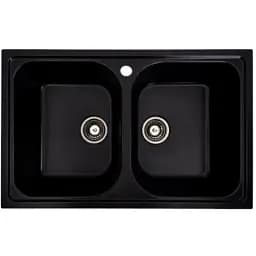 Кухонна мийка Platinum 7950 Equatoria гранітна глянцева з кріпленням 79x50 см чорний металік (000035801)
