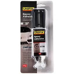 Клей епоксидний для металу Unifix 30 г шприц сірий
