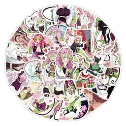 Стікерпак Набір наклейок GeekLand Клинок, що розсікає демонів Міцурі Канродзі Demon Slayer Mitsuri Kanroji 50 штук