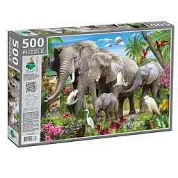 Пазл классический Слоны 83606 плотный Картон 500 элементов