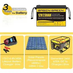Акумулятор Basen Green LiFePO4 12V 12.8V/230Ah/2944Wh [BG-12230] [125466] - мініатюра 11