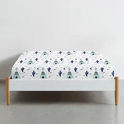 Простирадло Cosas на резинці 90x190x25 wigwam cactus, бірюзовий (WigwamCactus_90x190x25) - мініатюра 2