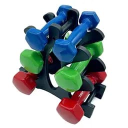 Набір вінілових гантелей на підставці Vinyl Dumbbell Set NE-VIN-125, 2 шт по 1 кг, 1,5 кг, 2 кг - мініатюра 3