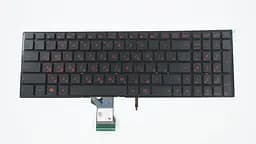 Клавіатура для ноутбука ASUS (G501, N501) rus, black, без фрейма, підсвічування клавіш