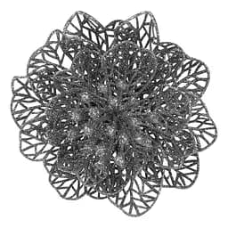 Ялинкова іграшка MIS LT Квітка новорічна мала 11х11х5 см срібний