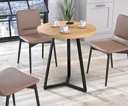 Круглий обідній стіл Трікс Loft Design Діаметр 70 см (Дуб Крафт золотий)