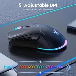 Комп'ютерна мишка Onikuma бездротова ігрова CW917 з RGB підсвіткою Bluetooth 2.4GHz акумуляторна для ПК і ноутбука - мініатюра 8