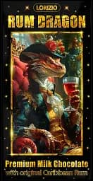 Шоколад молочний Lorizio з родзинками та ромом "RUM DRAGON" 100 г