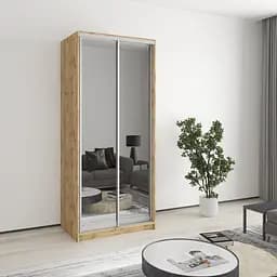 Шкаф-купе двухдверный MebelStar Стандарт AL 2 Зеркала 90x60x210 см Дуб тахо (MBS-3485)