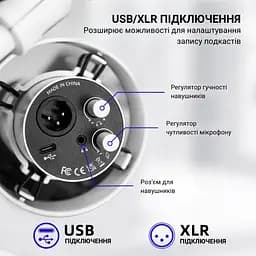 Мікрофон Fifine White динамічний USB/XLR (T688W) - мініатюра 9