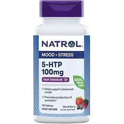 Аминокислота Natrol 5-HTP 100 mg Fast Dissolve 30 таблеток Ягодный микс