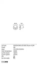 Бра Redo SHAKER AP LED 6W IP20 SAND WHITE (5.1.2) 01-1738 - мініатюра 3