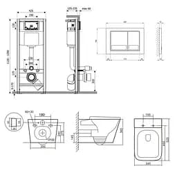 Набір Q-tap Nest 4 в 1 підвісний унітаз Tern Ultra Quiet 525x345x360 + комплект інсталяції QT17332303AW47507 - мініатюра 8
