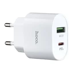 Сетевые зарядные устройства Hoco C95A Lineal PD20W + QC3.0 charger ( EU ) Белый