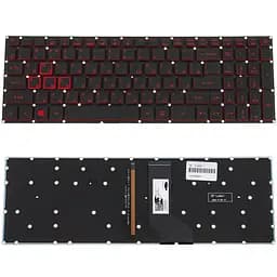 Клавіатура для ноутбука ACER (Nitro: AN515-41) rus, black, без фрейма, підсвічування клавіш(оригінал) - мініатюра 2