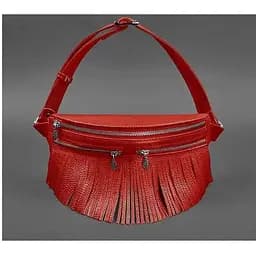 Шкіряна жіноча сумка на пояс Spirit червона