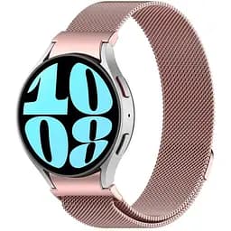 Ремінець для Samsung Galaxy Watch 4 44mm - рожевий ширина кріплення 20мм металевий Watchbands Milanese Button (W46-0WB24377221)