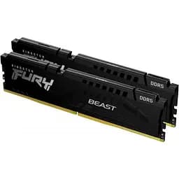 Модуль пам'яті для комп'ютера DDR5 32GB (2x16GB) 5200 MHz Beast Black Kingston Fury (ex.HyperX) (KF552C40BBK2-32) - мініатюра 2