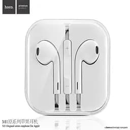 Гарнітура Hoco M1 Apple White mic button call answering volume control - мініатюра 3