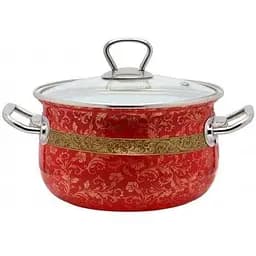 Кастрюля эмалированная Interos Арабская ночь с крышкой 2.1 червона (1818)