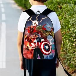 Рюкзак детский Супергерои мстители марвел, 34х27см, городской ранец для мальчика с принтом (00418)