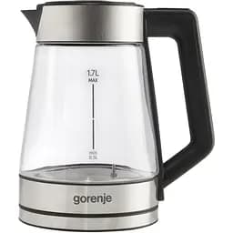 Gorenje Електрочайник 1.7 л, 2,200 Вт, скло, нерж
