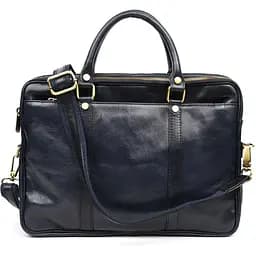 Кожаная сумка Firenze синяя 36х26х7 см sum0028418