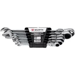 Набор ключей гаечных комбинированных Wurth с трещоткой и шарниром SW8-19 mm 6 шт. Zebra (арт. 071426350)