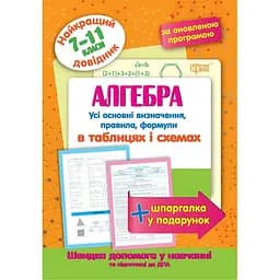 Найкращій довідник. Алгебра в таблицях і схемах. 7-11 класи (К01304)