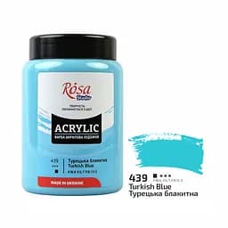 Краска акриловая Rosa Studio Турецкая голубая 439, 400 мл