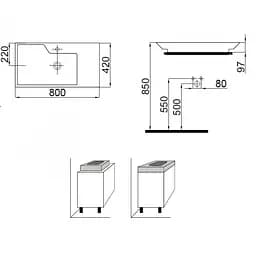 Раковина Idevit Lara 42x80 0201-2805, Білий - мініатюра 2