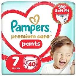 Підгузки-трусики Pampers Premium Care Pants Розмір 7 (15+ кг) 40 шт. 
