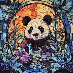 Алмазная мозаика Панда в тишине Strateg DEEX16308 неполная выкладка 30х30 см